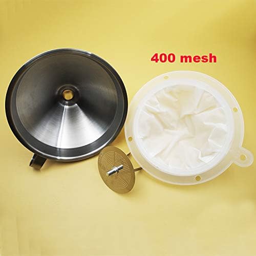 304 Stainless Steel Kitchen Funnel set of 3 with Filter Strainer and Mesh Wide Mouth Wine Funnel Filter Transferring Liquid,Dry Powder Ingredients (funnel 5''+filter 400mesh)