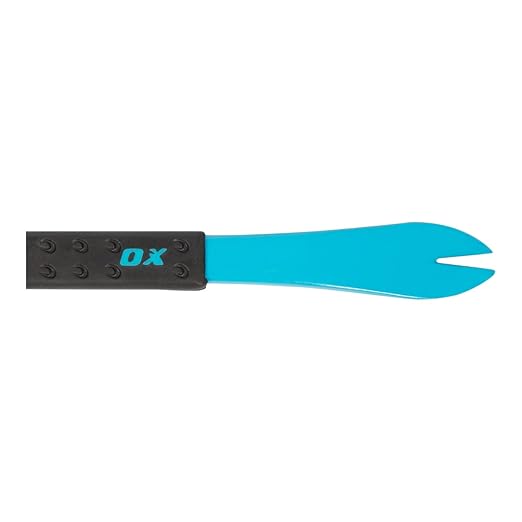 OX Tools OX-P083010 10" Cats Paw Pry Bar - Nail Puller Tool with Unique Hammer Head, Crowbar Rubber Grip, Polished Beveled Claws - Forged Steel Design for Strength and Durability