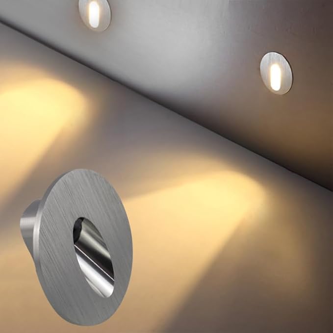 3W LED Steps Wall Light Aisle Wall Corner Lamp Fixture,Recessed Lighting Wall Lamps,Flush Mount Indoor Stairs Lights,Warm White 3000K
