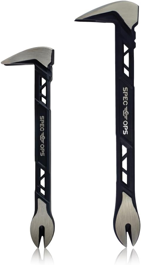 Spec Ops Tools 8" and 10" Nail Puller Cats Paw Pry Bar, High-Carbon Steel