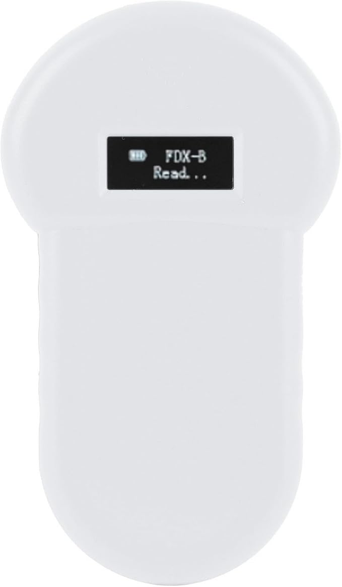 Fafeicy Pet Microchip Reader, Handheld ISO11784 85 FDX B Scanner with USB Charging and LCD Display, for Dogs Cats Pigs Cows Sheep Poultry Fish Animal Identification