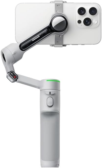 Insta360 Flow 2 PRO Gimbal Stabilizer for Smartphone, AI-Powered Tracking, 3-Axis Stabilization, Built-in Tripod, Portable & Foldable, Deep Track 4.0 Auto Tracking Phone Stabilizer Creator - White