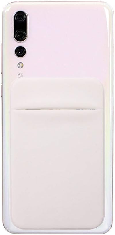 Slim Credit Card Holder for Back of Cell Phone, Stretchy Ultra Lycra 3M Self Adhesive Phone Pocket Stick On Wallet for ID Credit Card Pocket for iPhone Android Galaxy (Gold+White+Gray)