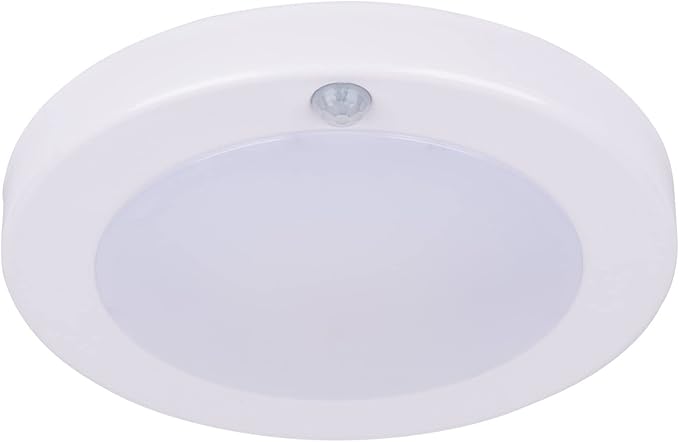 LIT-PaTH LED Flush Mount Ceiling Light, Closet Lighting Fixture with Motion Sensor, 10.5W, 700 Lumen, 6.2 Inch, Anti-Rust Galvanized Housing, White Finish 5000K 1-Pack
