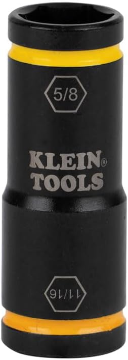 Klein Tools Impact Driver Flip Socket, 11/16- and 5/8-Inch Sizes, Use with Klein Tools Compact Impact Wrenches BAT20CW, BAT20CW1