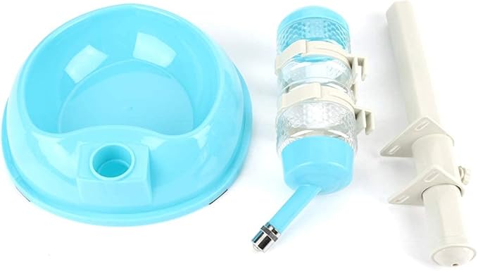 Adjustable Pets Dog Bowl Feeder Water Dispenser Drinking Bottle Food Container Bowl Bottle Standing Dispenser Dogs Green(Blue)