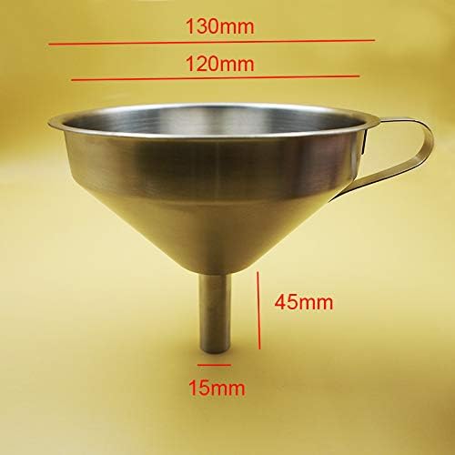304 Stainless Steel Kitchen Funnel set of 3 with Filter Strainer and Mesh Wide Mouth Wine Funnel Filter Transferring Liquid,Dry Powder Ingredients (funnel 5''+filter 400mesh)