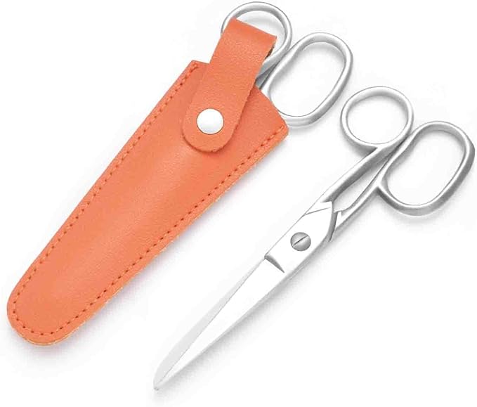 Silver Office Scissors, Heavy Duty Sewing, Tailor Fabric Sewing Paper Cutting Shears Stainless Steel Cutter Leather Art Craft Office Scissors (6 Inch)