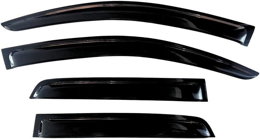 KPY Window Visor Compatible with Chevrolet Chevy Trailblazer 2002-2009 & Trailblazer SS 2006-2009, 4PC Rain Guard Side Window Vent Deflectors Tape-On Style, 2002 2003 2004 2005 2006 2007 2008 2009