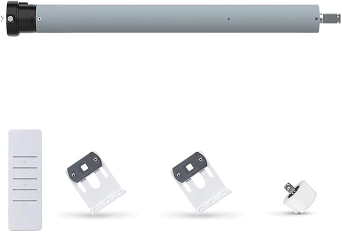 Electronic Limit Tubular Motor for Roller Shades, 45mm Remote Control Electric Blind Replacement Kit, Quiet Motorized Awning Drive, Light Adjustment (20 N.m for Φ50mm（2") Groove Tube
