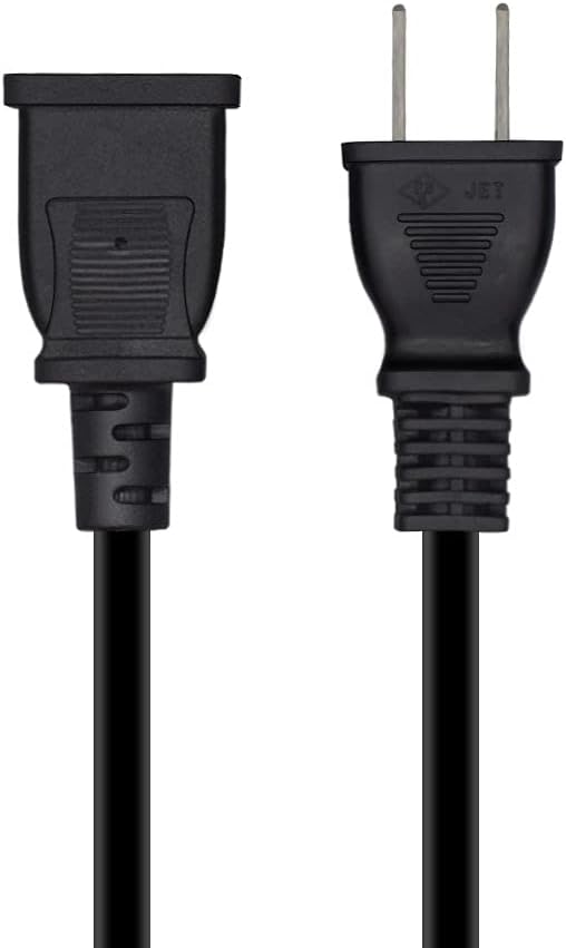 Toptekits (9.8ft/3m) USA Outlet Saver Power Extension Cord Cable 125V 10A 2-Prong 2 Outlets for NEMA 5-15P to NEMA 5-15R (9.8ft/3m)