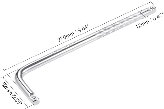 uxcell 3/8" Drive Socket Breaker l Shape Extension Bar Wrench, CR-V