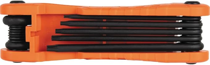 Klein Tools 70550T Pro Folding Hex Key Set, 10-Key Torx Sizes T6 to T40, Heat-Treated Alloy Steel, High-Leverage Blades
