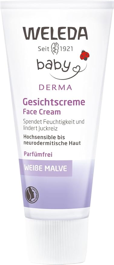 Weleda Baby Derma Face Cream, White Mallow 1.7 Oz (Pack of 2)
