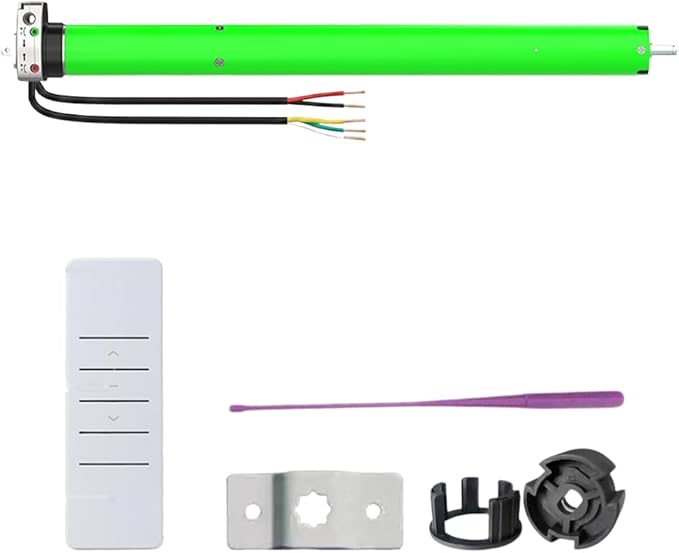 DC12V Motorized Roller Shade Motor with Manual Crank & Remote, 45mm Electric Awning Tubular Motor, Dry Contact Smart Blinds Retrofit Kit (20 N.m for Φ55mm （2-1/8") Octagonal Tube
