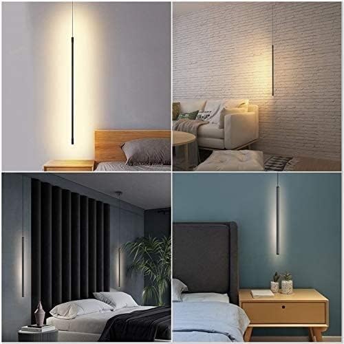 Modern Chandelier Geometry Line Strip Hanging Light, Led Chandelier, Living Room TV Wall Decor LED Pendant Lamps, Ceiling Lights Fixtures for Kitchen, Bedroom, Study Room(White Lig