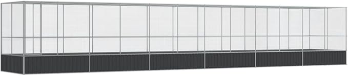 Steel Aviary with Extension, Large Bird Cage with Lockable Door, Aviary Spacious and Versatile Cage Ideal for Parakeets, Parrots, Lovebirds, Cockatiels, Pigeons, 490.6"x81.5"x83.5",-285
