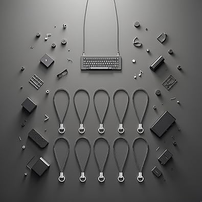 10 Pcs Black Lanyard Cell Phone Charm Split Ring Strap, Clasp Lariat Cord Strap For Mobile Cell Phone/Mp3/Mp4/Usb Flash Drive/Keyrin Clever Design, Cell Phone Charm Accessories