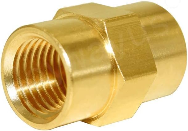 Joywayus Brass Pipe Fitting Hex Nipple Equal 5Pcs 3/8"NPT Male + 5Pcs 3/8"NPT Female Air Fuel Water (Pack of 10)