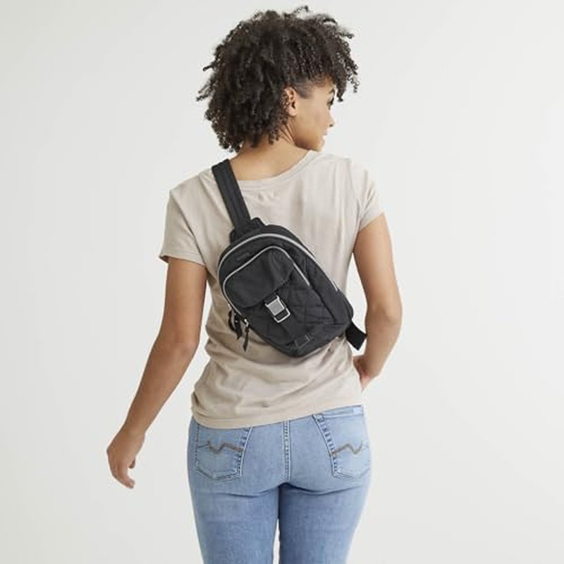 Vera Bradley Women's Performance Twill Utility Sling Backpack, Black, One Size