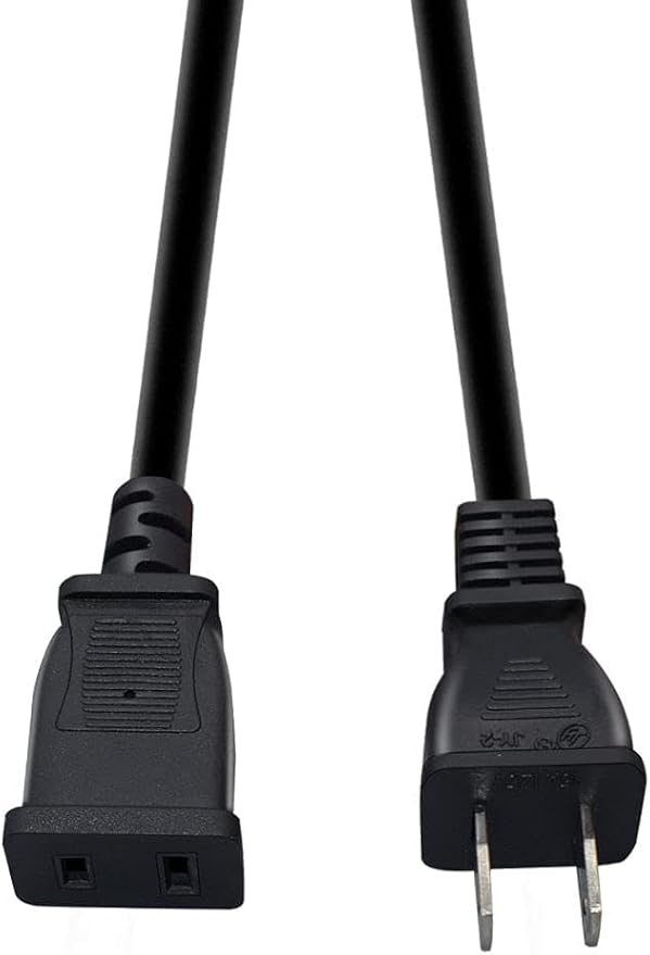 Toptekits (16.4ft/5m) USA Outlet Saver Power Extension Cord Cable 125V 10A 2-Prong 2 Outlets for NEMA 5-15P to NEMA 5-15R,Nice Extension (16.4ft/5m)