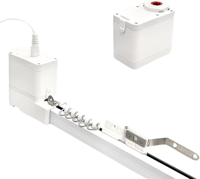Matter Smart Curtain Track System, Hidden Motorized Curtain Rail, 1.8N.m 60kg Load, QR Pairing WiFi, Compatible with HomeKit Alexa Google Home SmartThings, Remote (5 meters (196.8 inches))