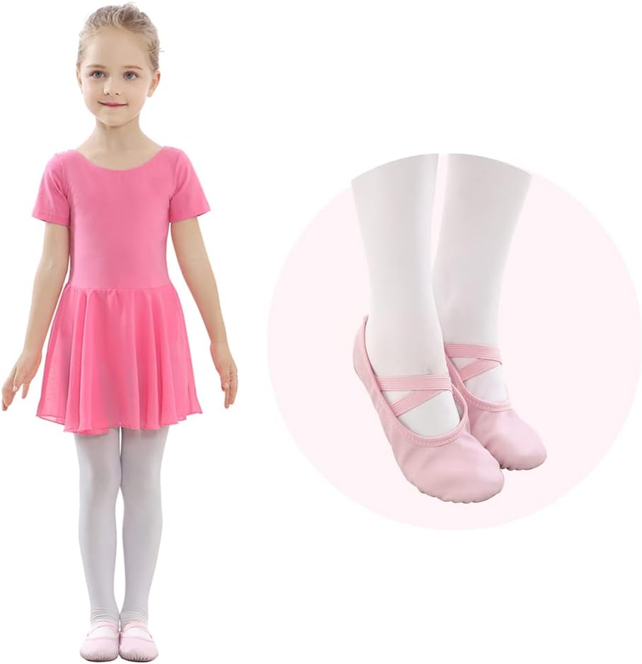 Stelle Ballet Shoes - Soft Leather Toddler & Kids Ballet Slippers | Perfect for Dance Classes