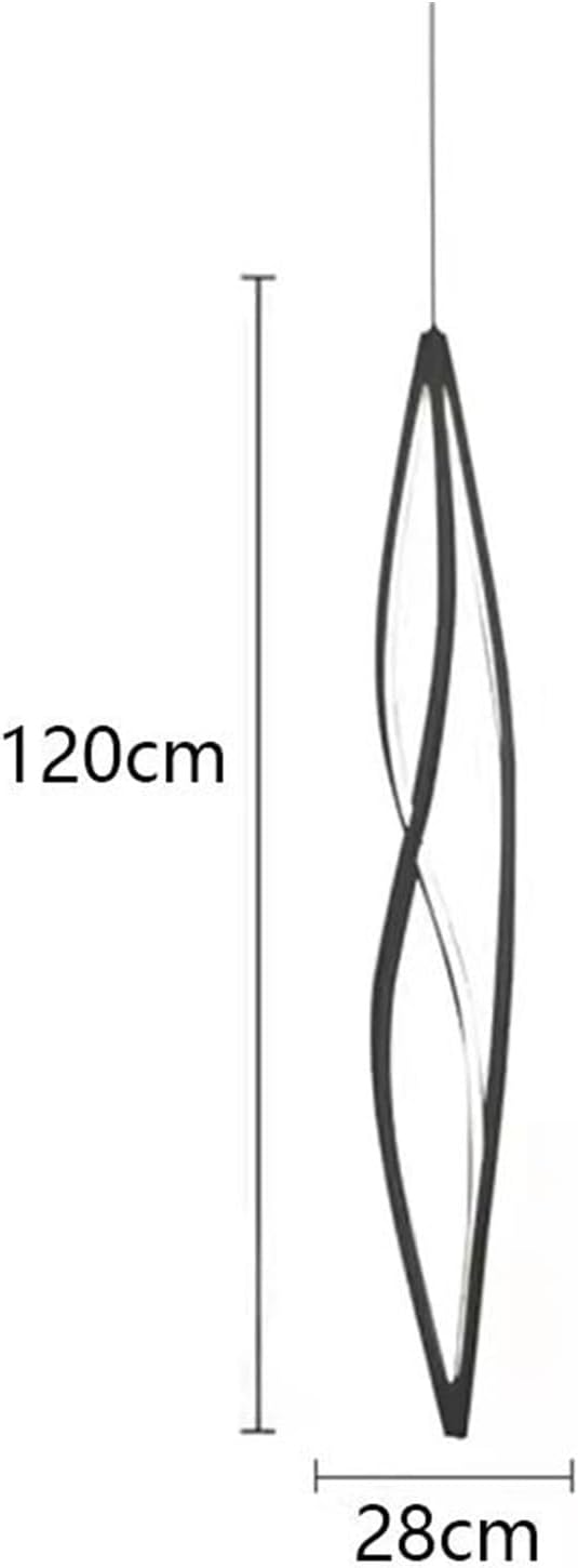 Pendant Lights, Modern Home Decor Led Lights Pendant Light Lamps Forstaircase Chandeliers for Living Room Hanging Indoor Lighting(RC Remote dimming,Black 120cm)