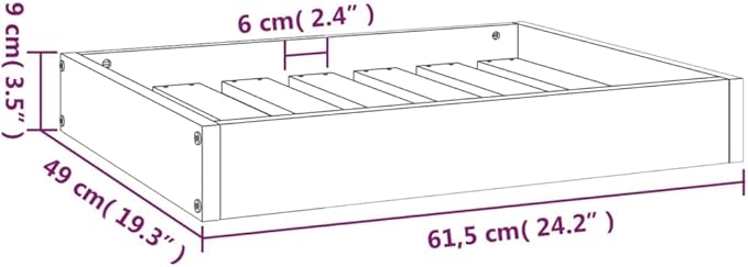 Solid Wood Pine Dog Bed, Solid Wood Pet Bed, Small Pet Furniture Cat & Dog Bed Frame, 24.2"x19.3"x3.5",-546