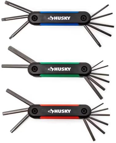 Husky SAE/Metric Folding Hex Key Set With Bonus Torx Set (3-Piece)