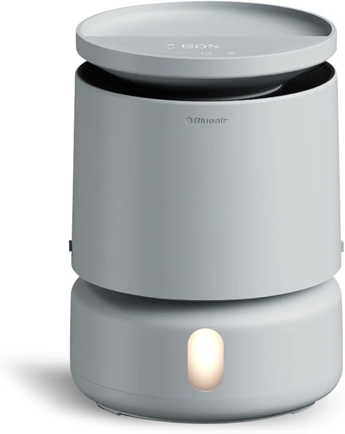 BLUEAIR Room Humidifier - DreamWell - 48Hr Top-Fill Mist-Free InvisibleMist Technology Aroma Stone for Essential Oils and Soothing Mood Lighting - Quiet Operation for Bedroom and Home Use, Grey