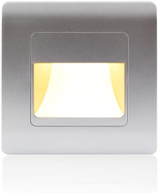 Recessed LED Stair Light Wall Lamp Motion Sensor Wall Lamp AC85-265V Step Lamp Corridor Lighting Indoor Wall Lighting 1PcsColdWhite Silver