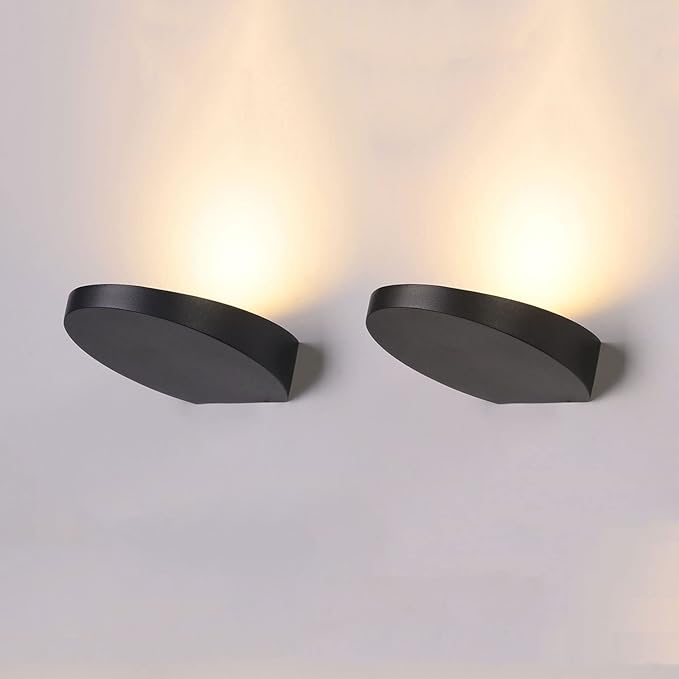 Set of 2 Warm White 3000K LED Stair Lights - 5W Indoor Wall Sconces for Living Room, Bedroom, Bedside - Art Gallery Picture e Lighting