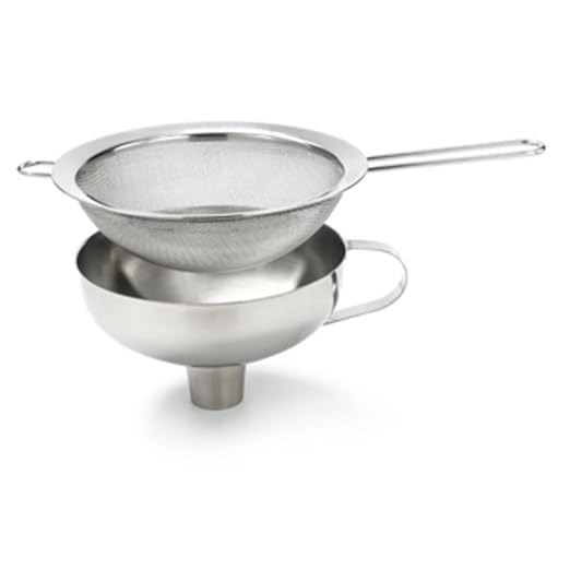 iSi Funnel & Sieve - Stainless Steel Combination Set with 700ml Capacity - Universal Fit, Compatible with Cream Whippers, Canning Jars, Bottles - Dishwasher Safe, Professional Kitchen Accessories