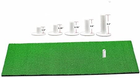 FINGER TEN Golf Rubber Tees Driving Range Value 5 Pack, Mixed Size or 5 Same Size for Practice Mat