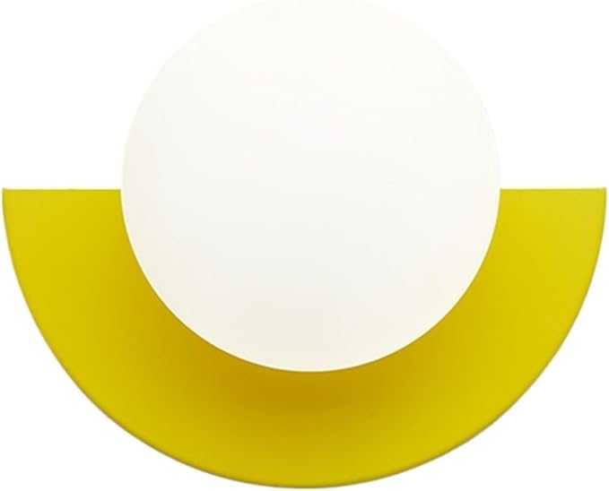 Bedside LED Macaron Room Wall Lamp Minimalist LivingRoom Background Decoration Sconce Colorful Lighting(Yellow)