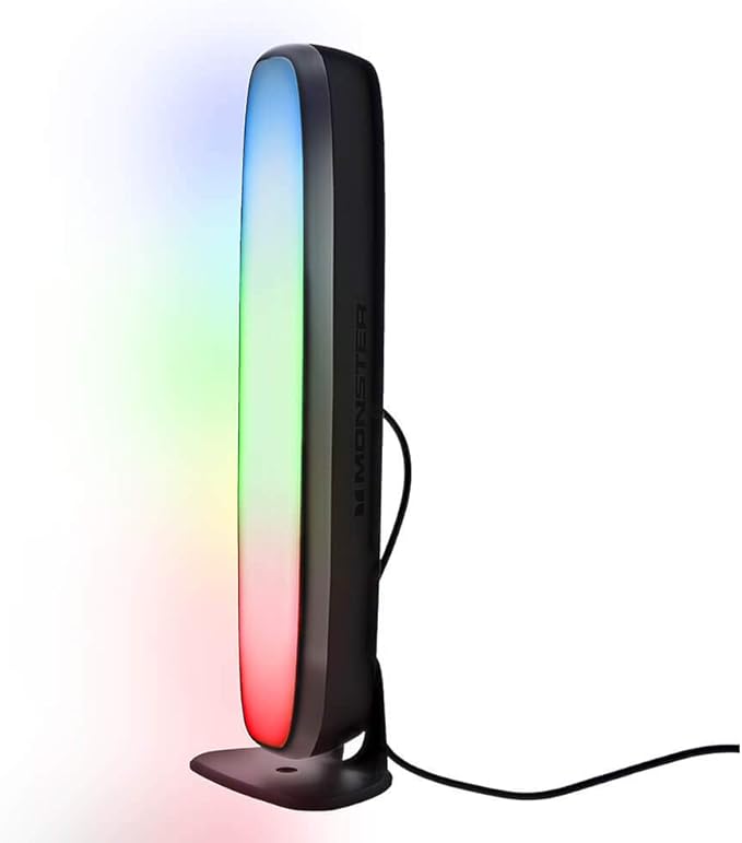 Monster Illuminessence Multi-Color Light Bar with Multi-Position Base, Mobile App, Compatible with Alexa, Google Assistant, Siri, 1-Pack