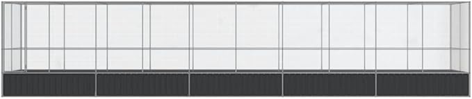 Large Metal Heavy Duty Walk-in Aviary Cage with Extension, Ample Activity Space Bird Cage with Lockable Door Also for Chickens and Rabbits, Silver 409.1"x81.5"x83.5" Steel,-415