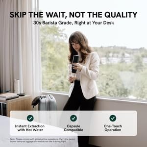 OutIn Nano Portable Electric Espresso Machine, Travel Coffee Maker | Self-Heating USB-C Car Coffee Maker for Ground Coffee & NS Capsules, Ideal for Camping, RV, Hiking and Office, Pearl White