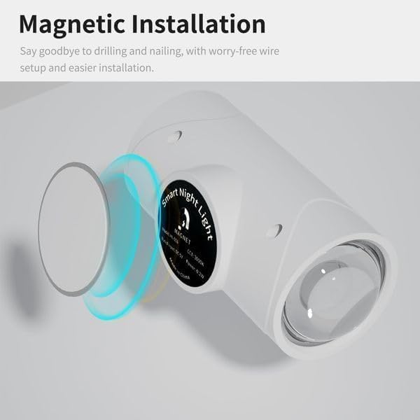 Rechargeable LED Wall Lamp Magnetic Motion Sensor Dimmable Stick on Night Light for Bedroom Closet Under Cabinet Lighting (4, White)