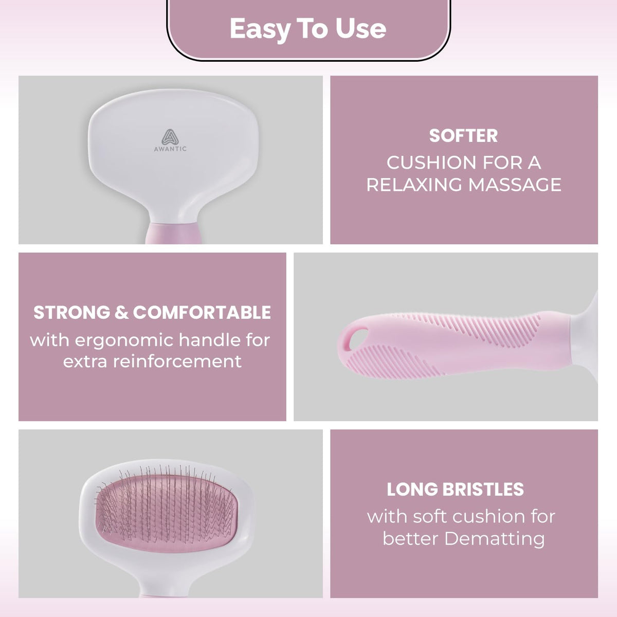 Small Slicker Brush for Grooming - Slicker Brush for Dogs and Cats can act as Deshedding Pet Tool for Healthy Coat Maintenance and Suitable for Short and long Haired Dogs