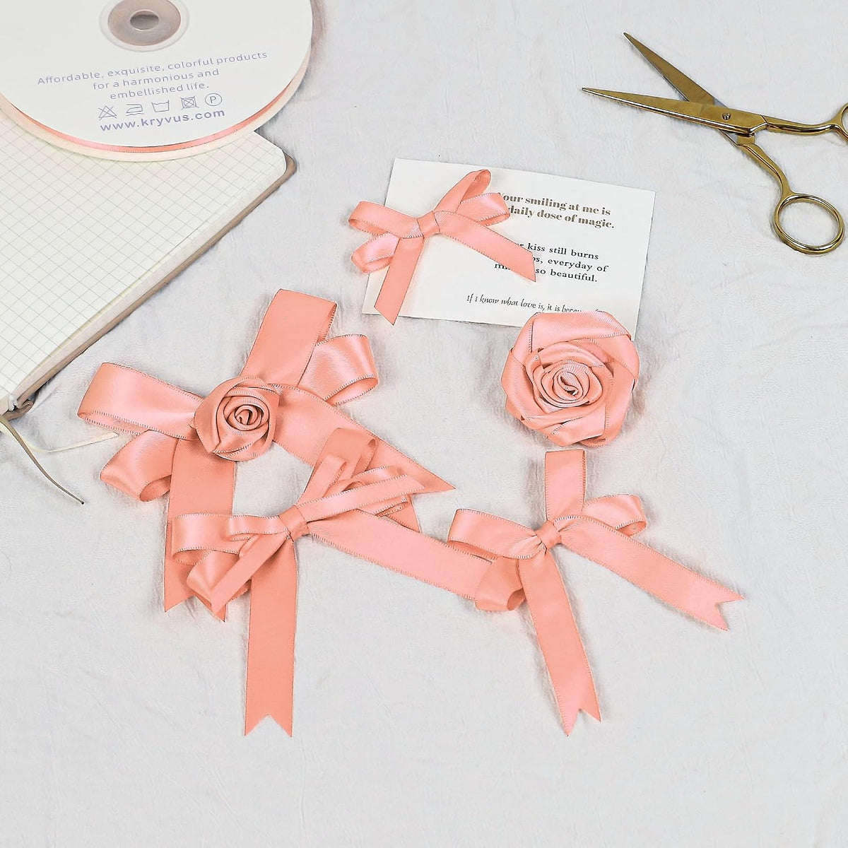 Peach Satin Ribbon, Double Faced 1/2 Inch X 25 Yards, Premium Polyester Satin Ribbon for Gift Wrapping, Crafts, Wedding Party Decor