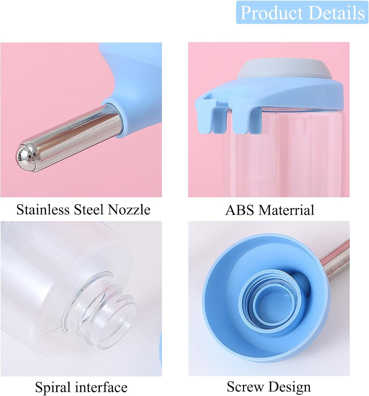 Dog Crate Water Bottle Dispenser - No Drip Dog Kennel Water Dispenser & Cage Bottle - Easy-to-Use Water Bottle for Cat Crate - Perfect for Keeping Your Pet Hydrated (Pink)-500ML