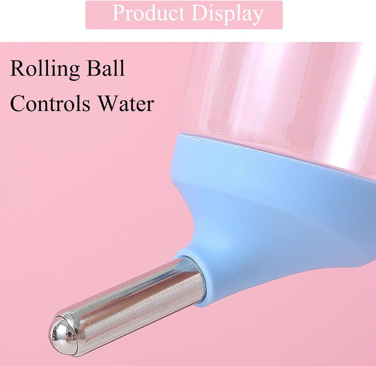 Dog Crate Water Bottle Dispenser - No Drip Dog Kennel Water Dispenser & Cage Bottle - Easy-to-Use Water Bottle for Cat Crate - Perfect for Keeping Your Pet Hydrated (Pink)-500ML