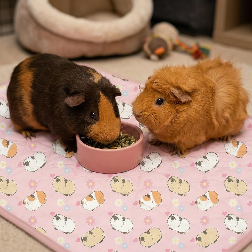 Guinea Pig Cage Liner, 49"x24" Bedding for Midwest Cage 2 Pack, Pink