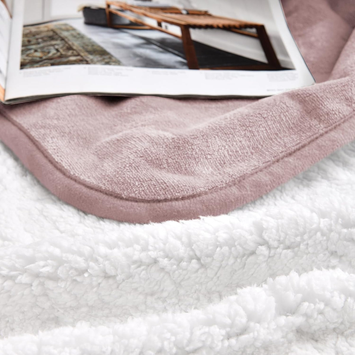 Soft Waterproof Blanket for Bed Couch Sofa, Dusty Pink, 30x40 inches