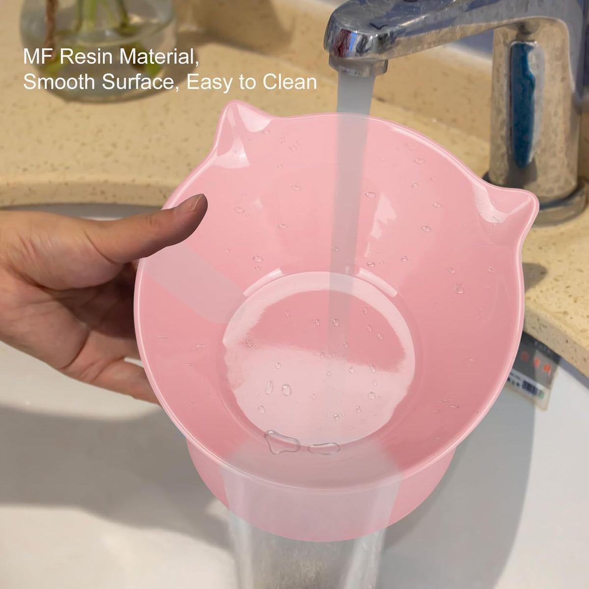 Detachable Elevated Cat Bowls, 15° Tilted Raised Cat Food Bowl Anti-Vomiting,Whisker Friendly, Adjustable Pet Dishes Extra Wide for Protecting Spine, Adult Kitten (Pink