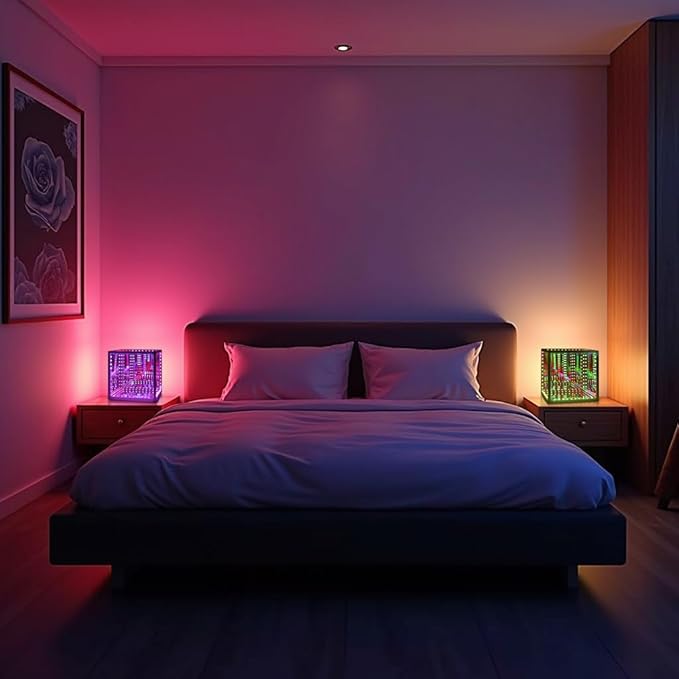 Infinity Hyper Cube LED Table Lamp, Color-Changing Music-Sync APP-Controlled Ambient Light for Gaming, Party, Home (6 Inchs)