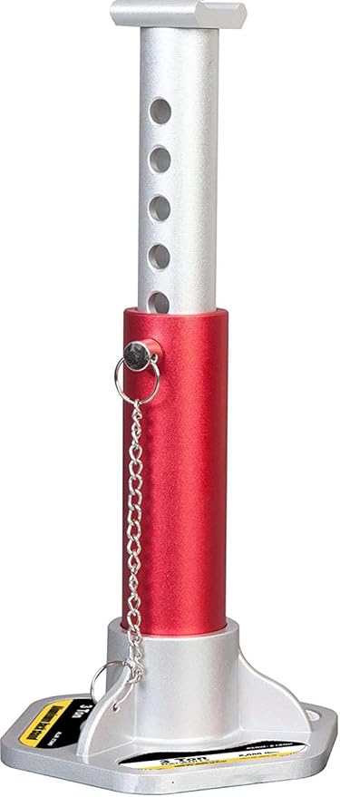 Big RED T43004-1 Torin Aluminum Jack Stands with Locking Support Pins: 3 Ton (6,000 lb.) Capacity, Red/Silver, 1 Pair