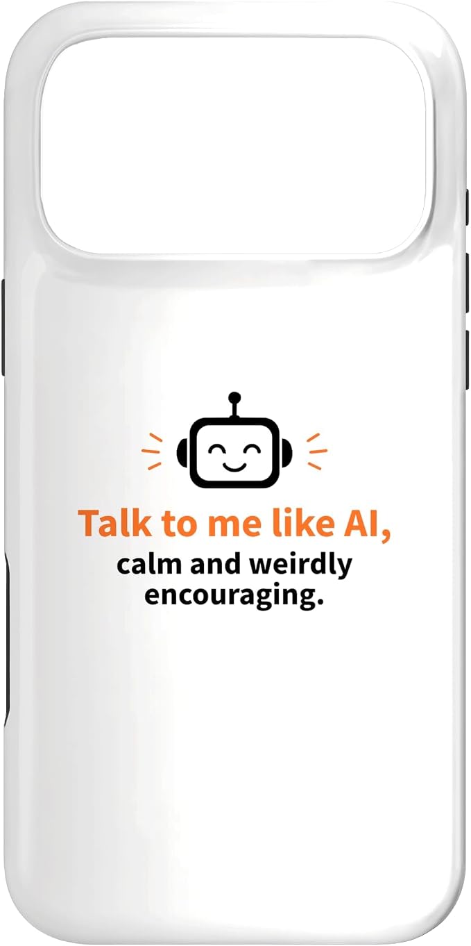 AI Robot Calm Encouraging Tech Support Case for iPhone 17 Pro Max